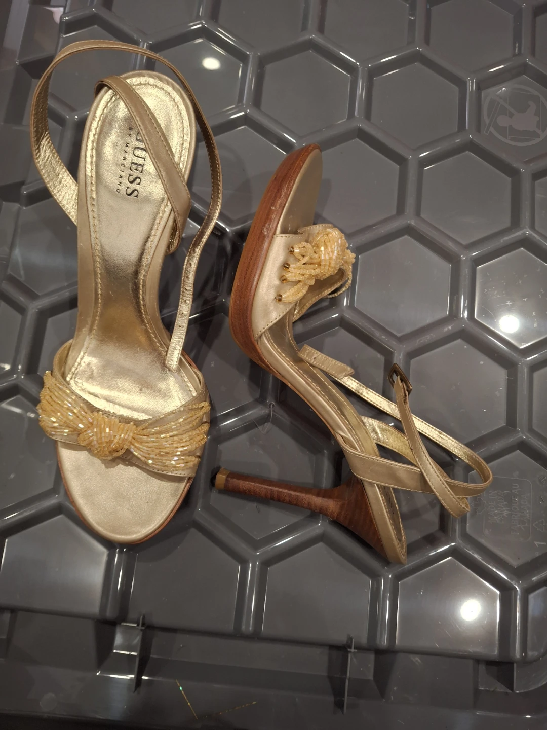 Gold Guess by Marciano Embellished Heeled Sandals