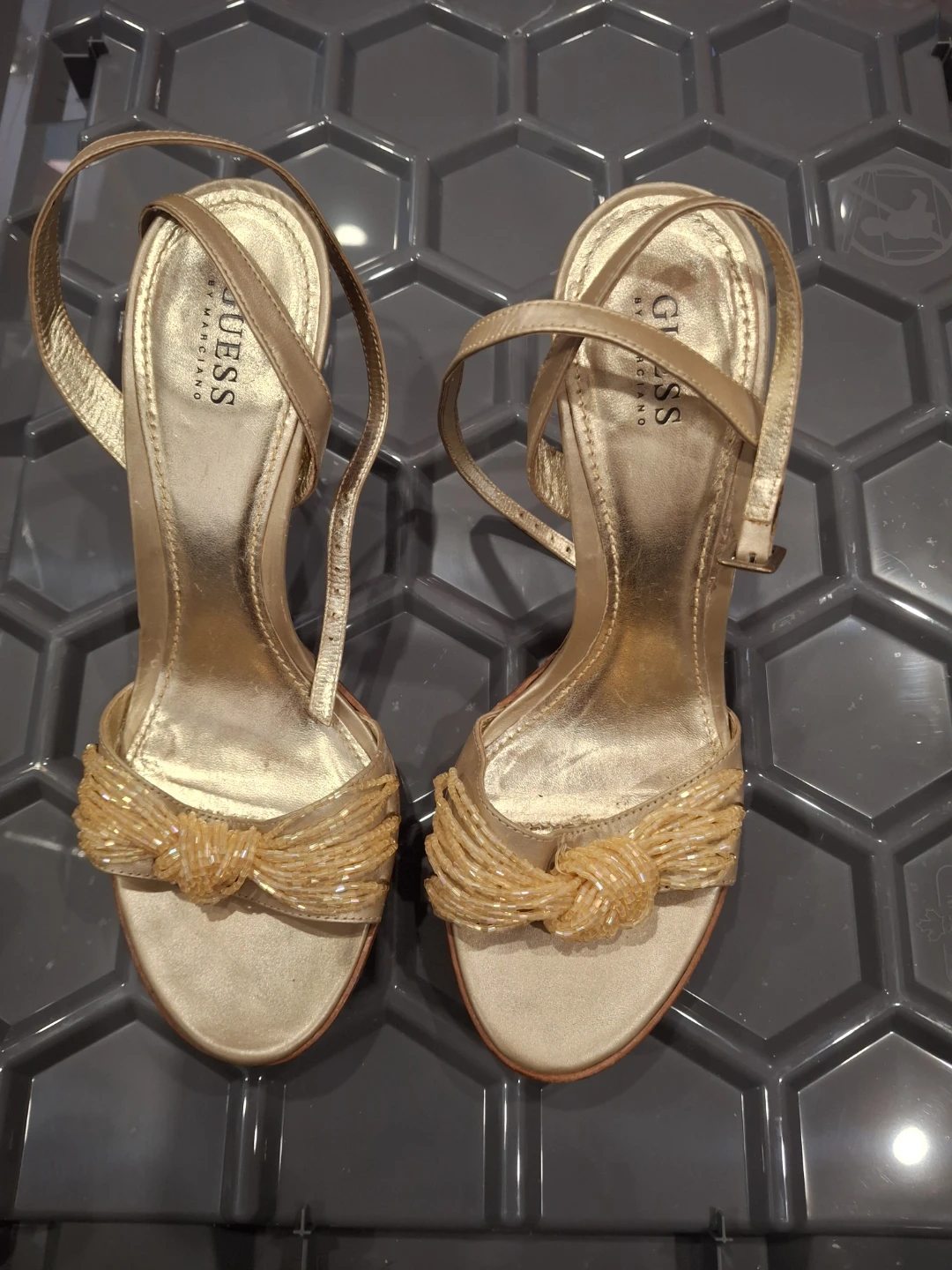 Gold Guess by Marciano Embellished Heeled Sandals - photo 2