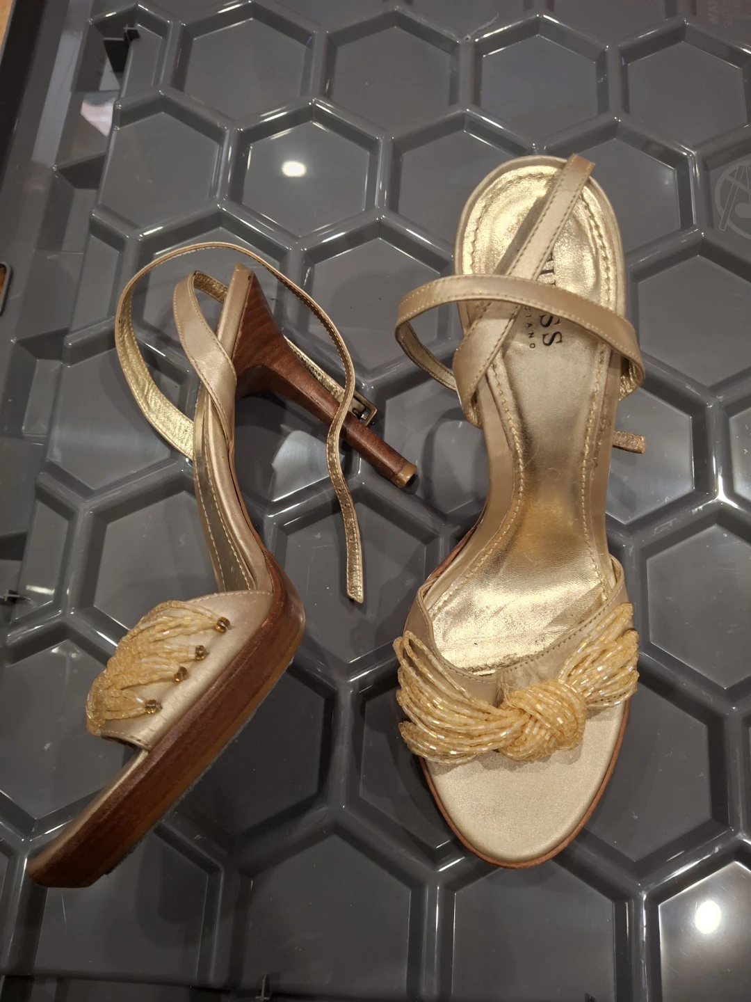 Gold Guess by Marciano Embellished Heeled Sandals - photo 5