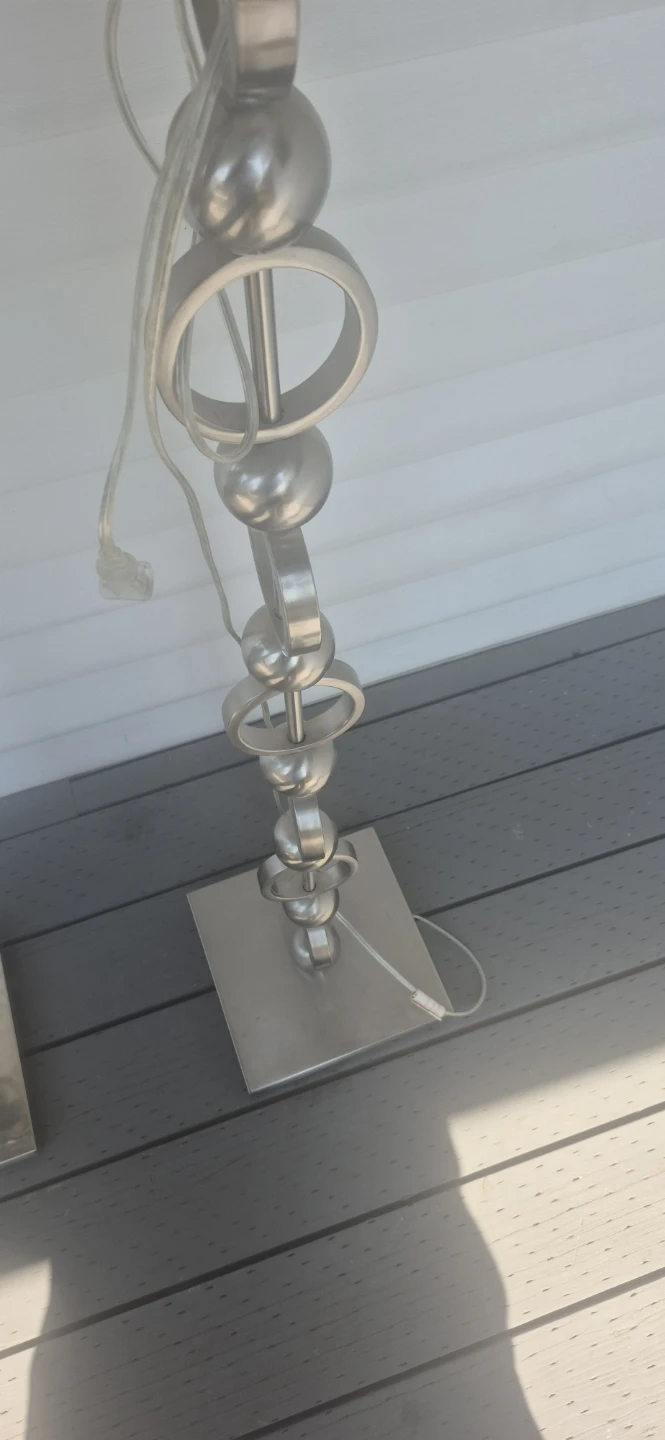 Silver Floor Lamp with Ring and Ball Accents - photo 2