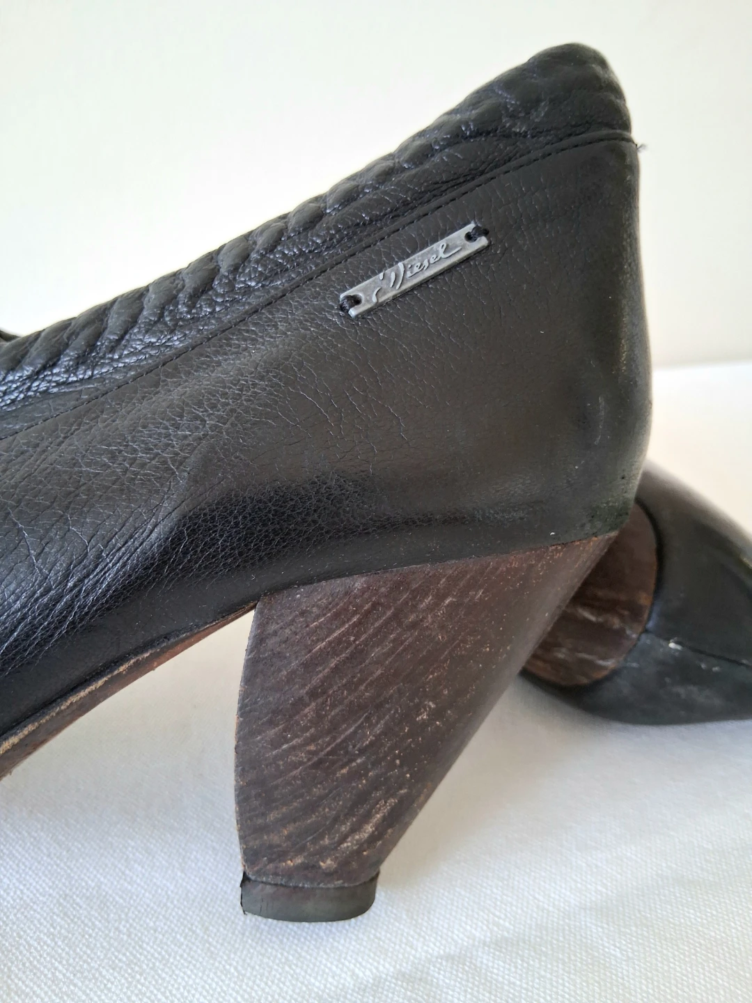 Diesel Wood Heel Genuine Leather Ankle Boots 👠 Women Sz 39 - photo 3