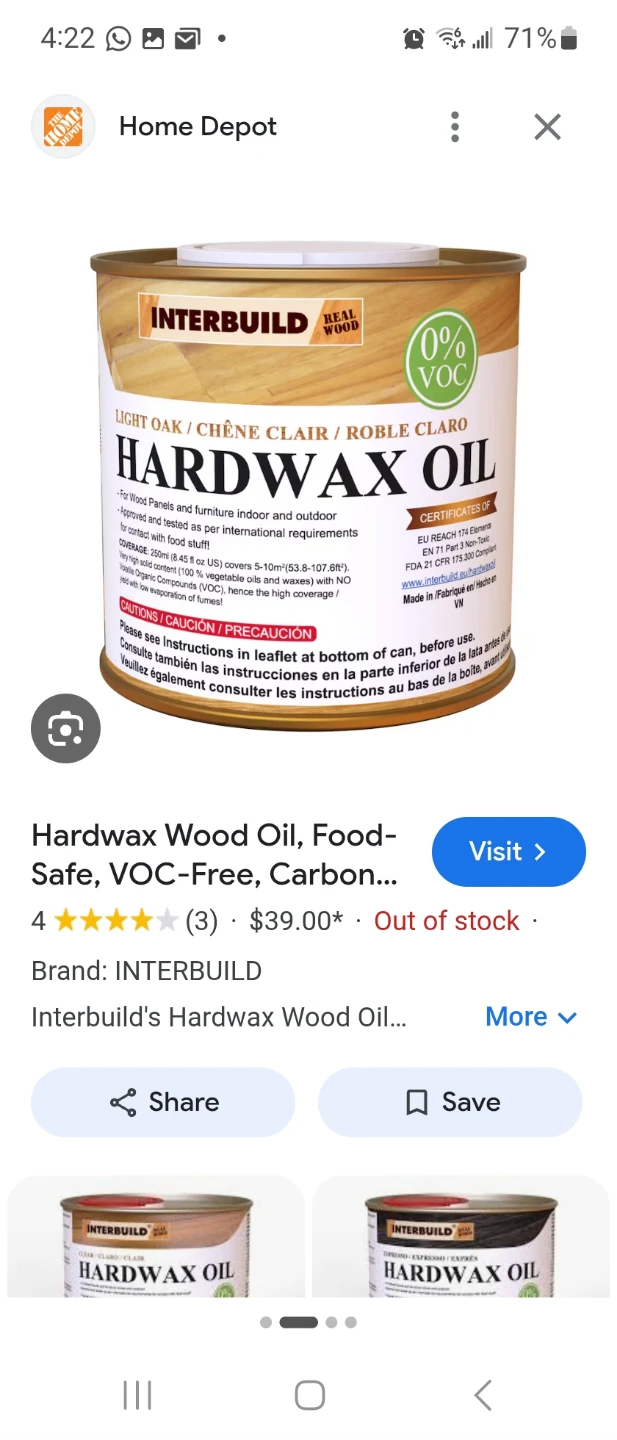 Interbuild Hardwax Oil for Wood Panels and Furniture - photo 2