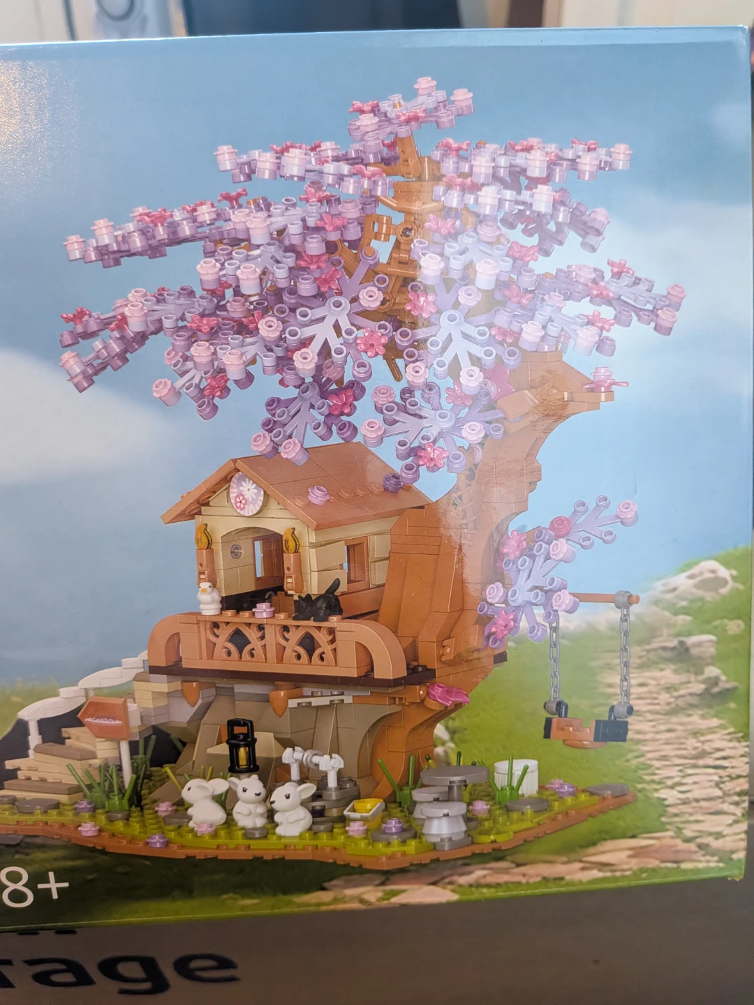 Building Block Set with Treehouse and Rabbits