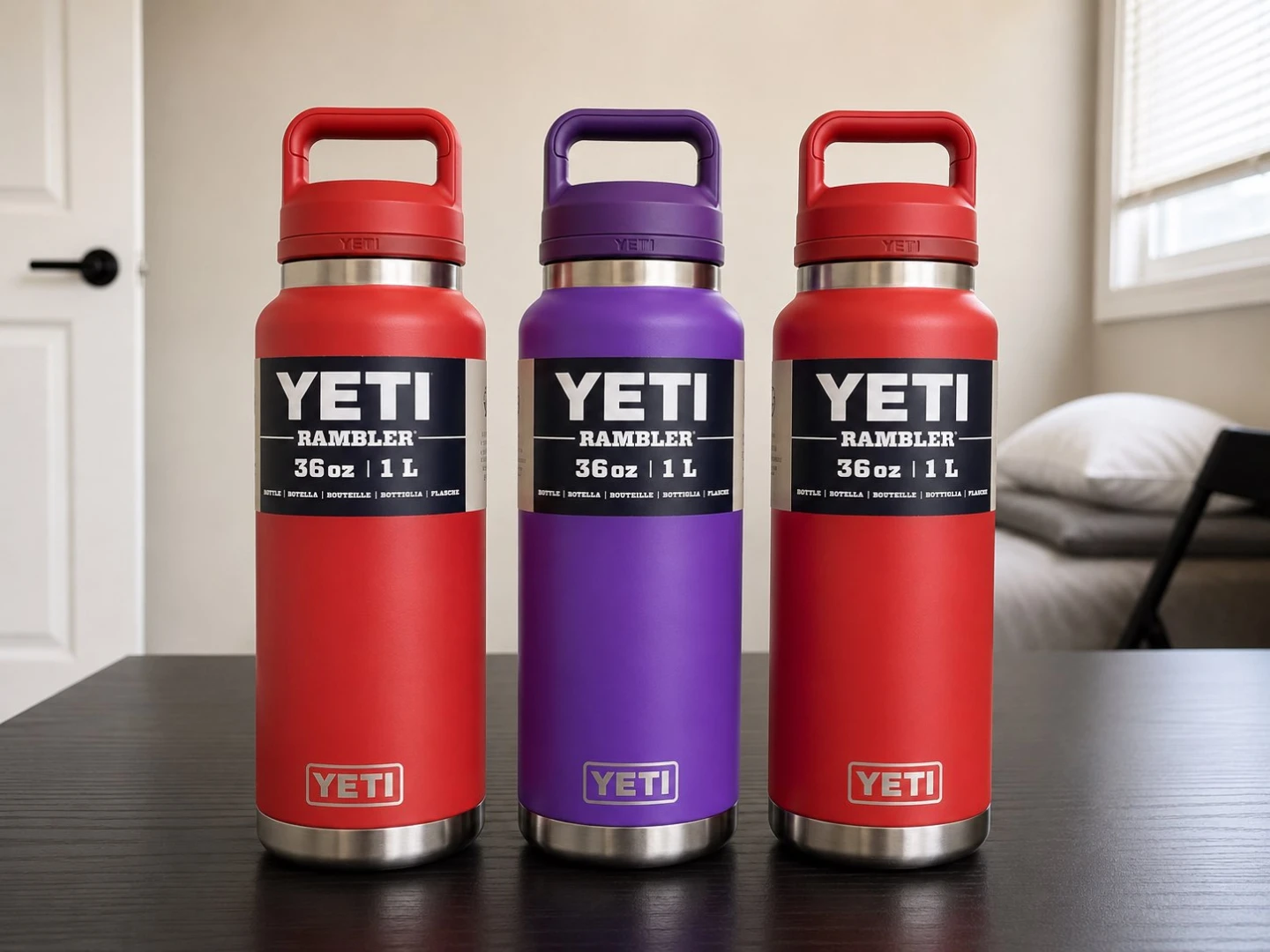 Three YETI Rambler 36oz Bottles