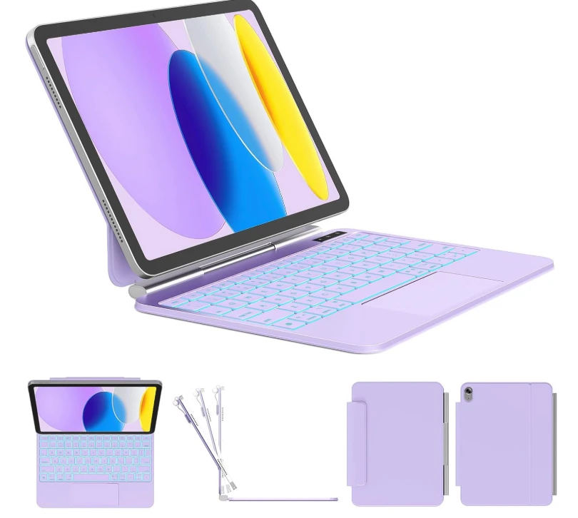 iPad A16 (2025) & iPad 10th Gen Keyboard Case - Purple