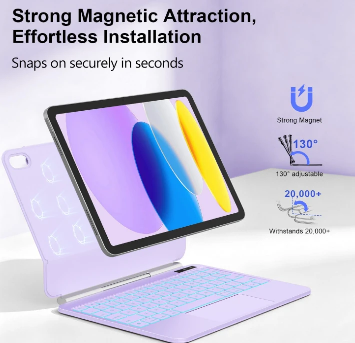iPad A16 (2025) & iPad 10th Gen Keyboard Case - Purple - photo 4