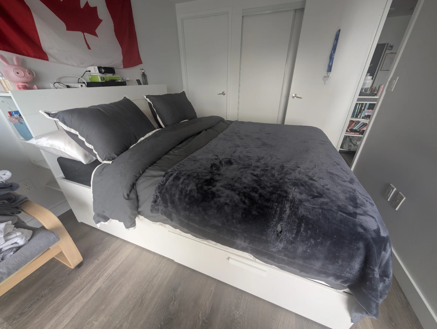 IKEA BRIMNES QUEEN BEDFRAME WITH STORAGE AND HEADBOARD - photo 2