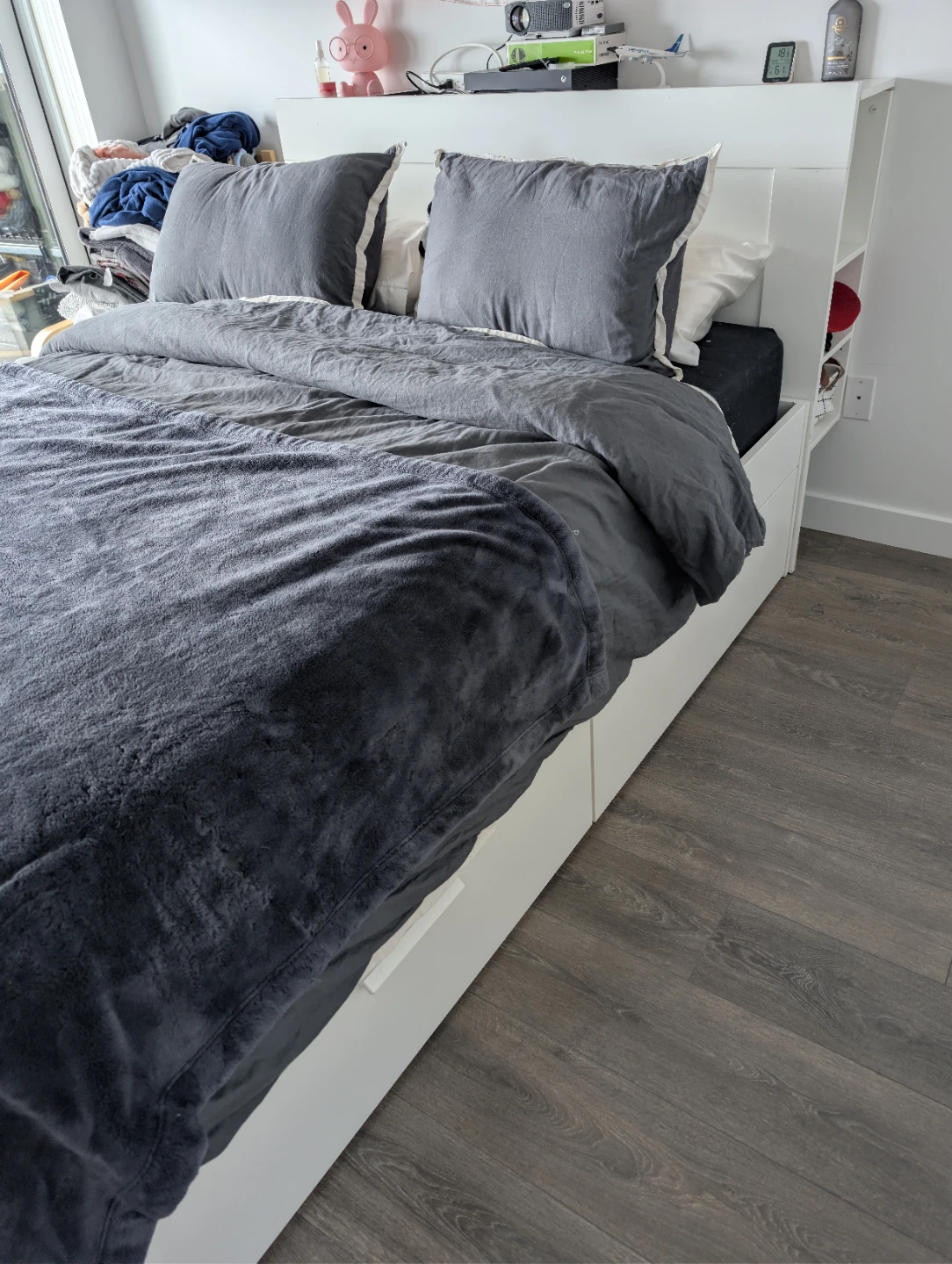 IKEA BRIMNES QUEEN BEDFRAME WITH STORAGE AND HEADBOARD - photo 4