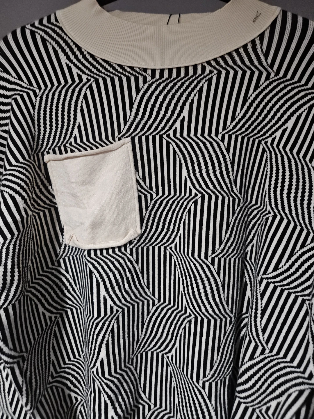 Disamer Classic Style Sweater Black/White Geometric Print - photo 2