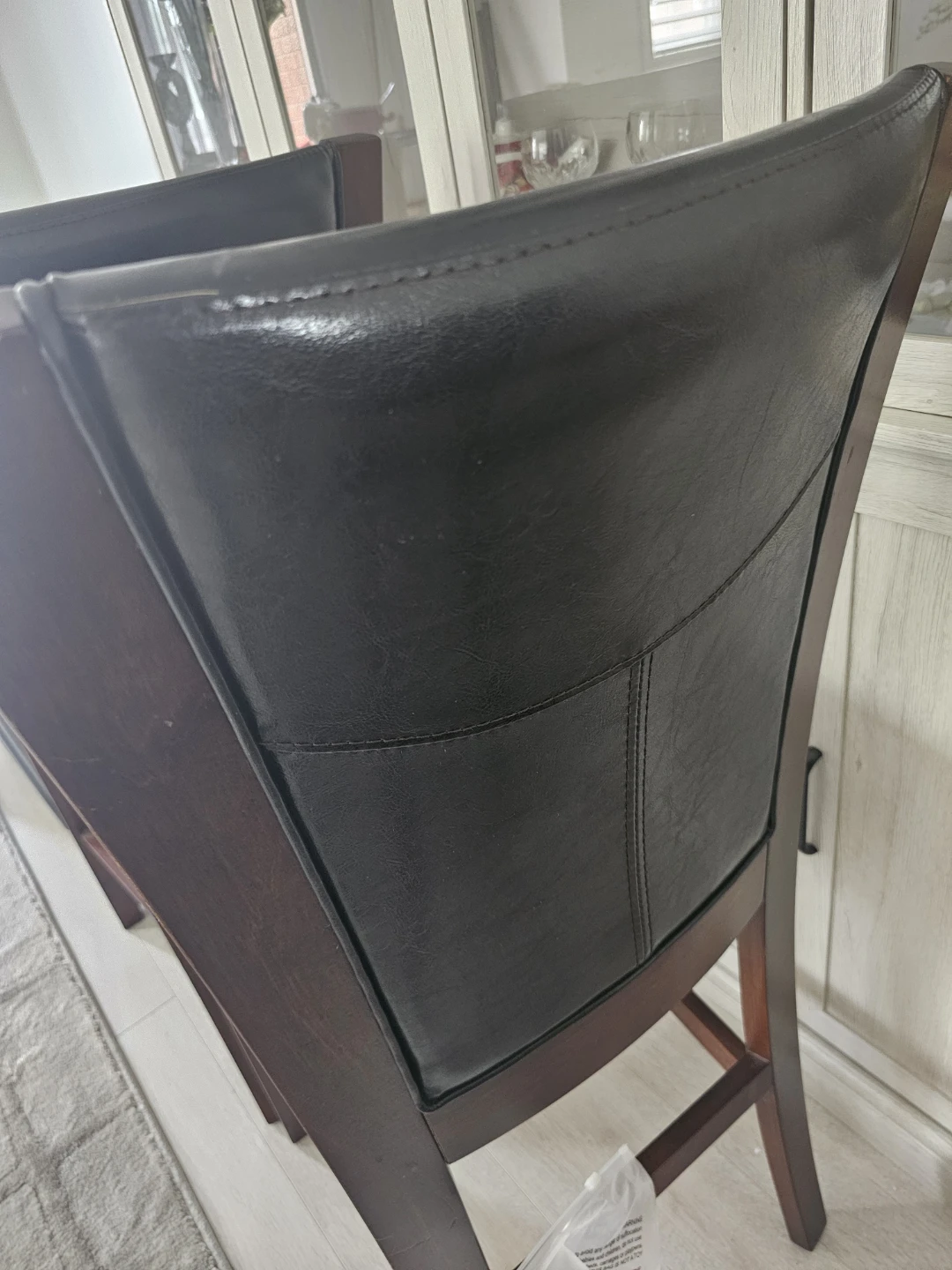 Set of 4 Black Faux Leather Bar Stools - photo 3