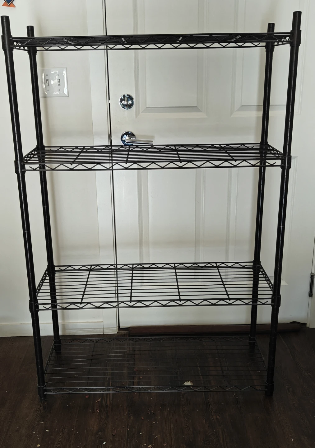Two units of 4- Teir  Metal Black Wire Shelving Unit