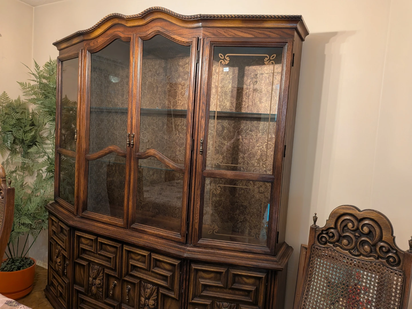 Vintage Dining Set with China Cabinet and Chairs - photo 4