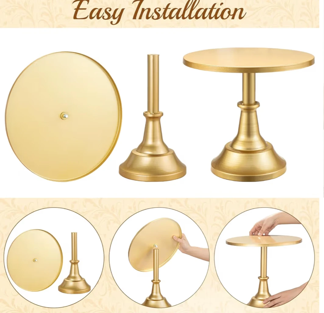 Gold Cake Stand Set - 3 Piece - photo 2