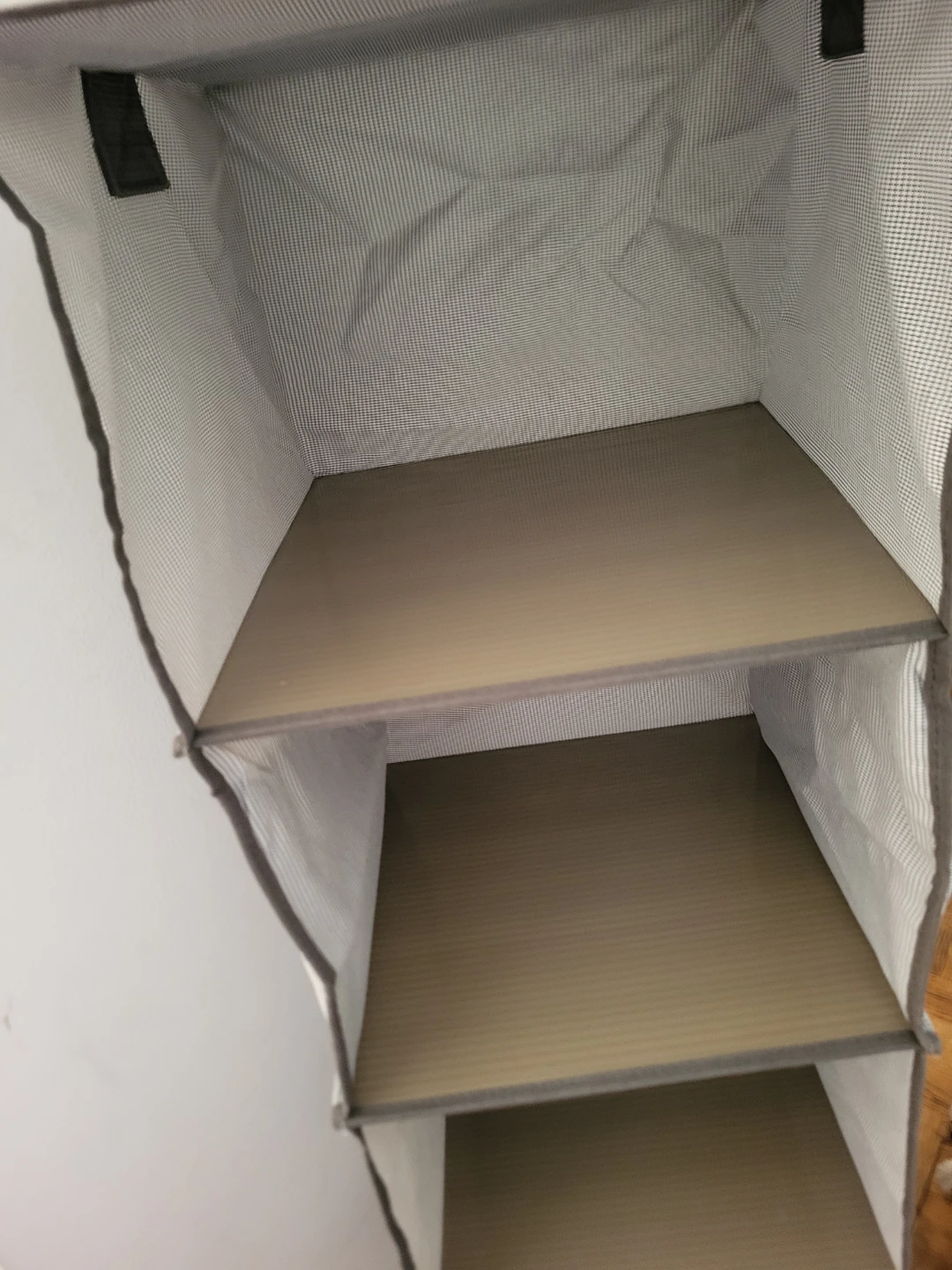 Grey Fabric Hanging Shelf Organizer