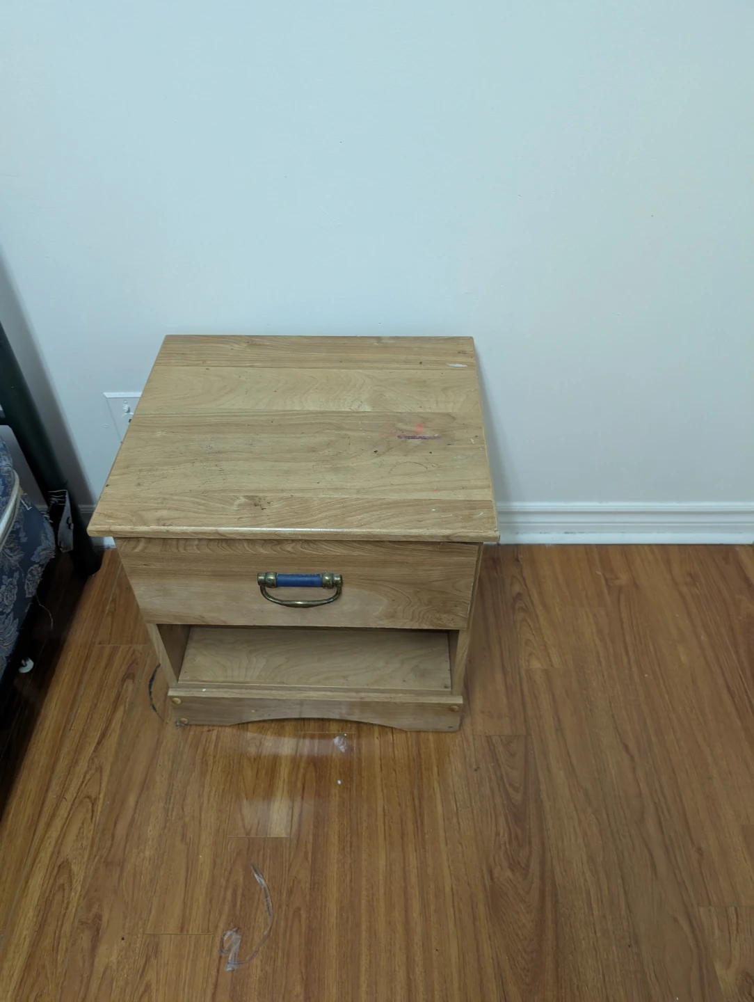 Wooden Nightstand with Drawer $50 for both pick up as it is