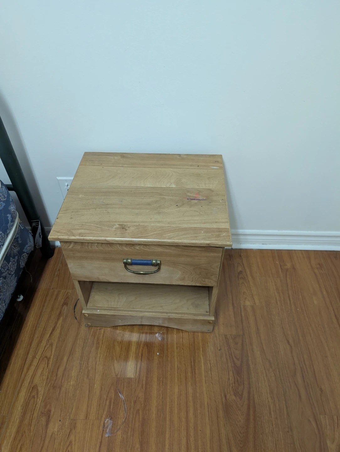Wooden Nightstand with Drawer $50 for both pick up as it is - photo 2