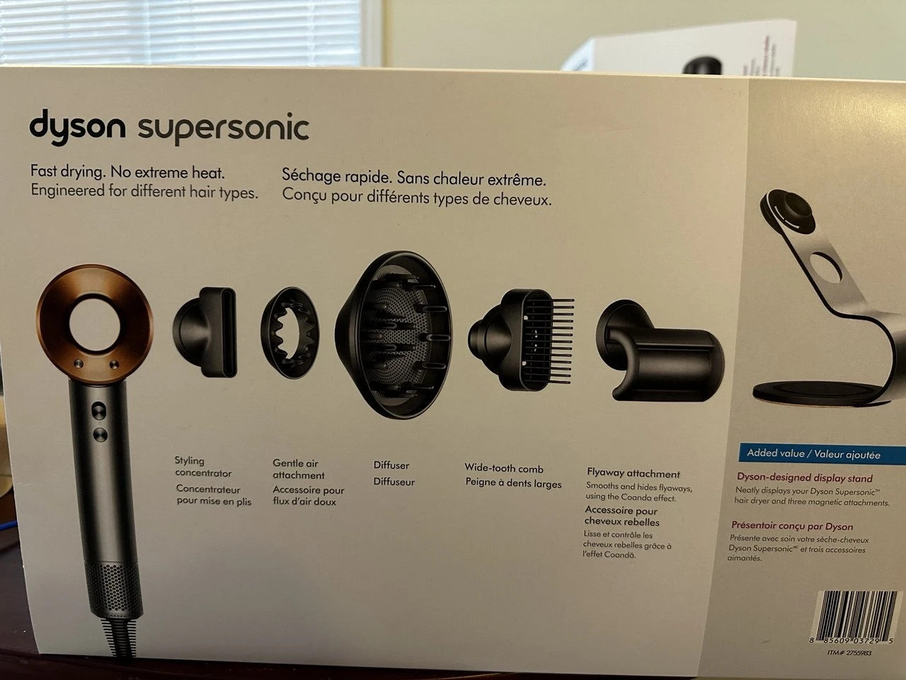 Authentic Dyson Supersonic Hair Dryer (Nickel/Copper) w/ Stand - photo 2