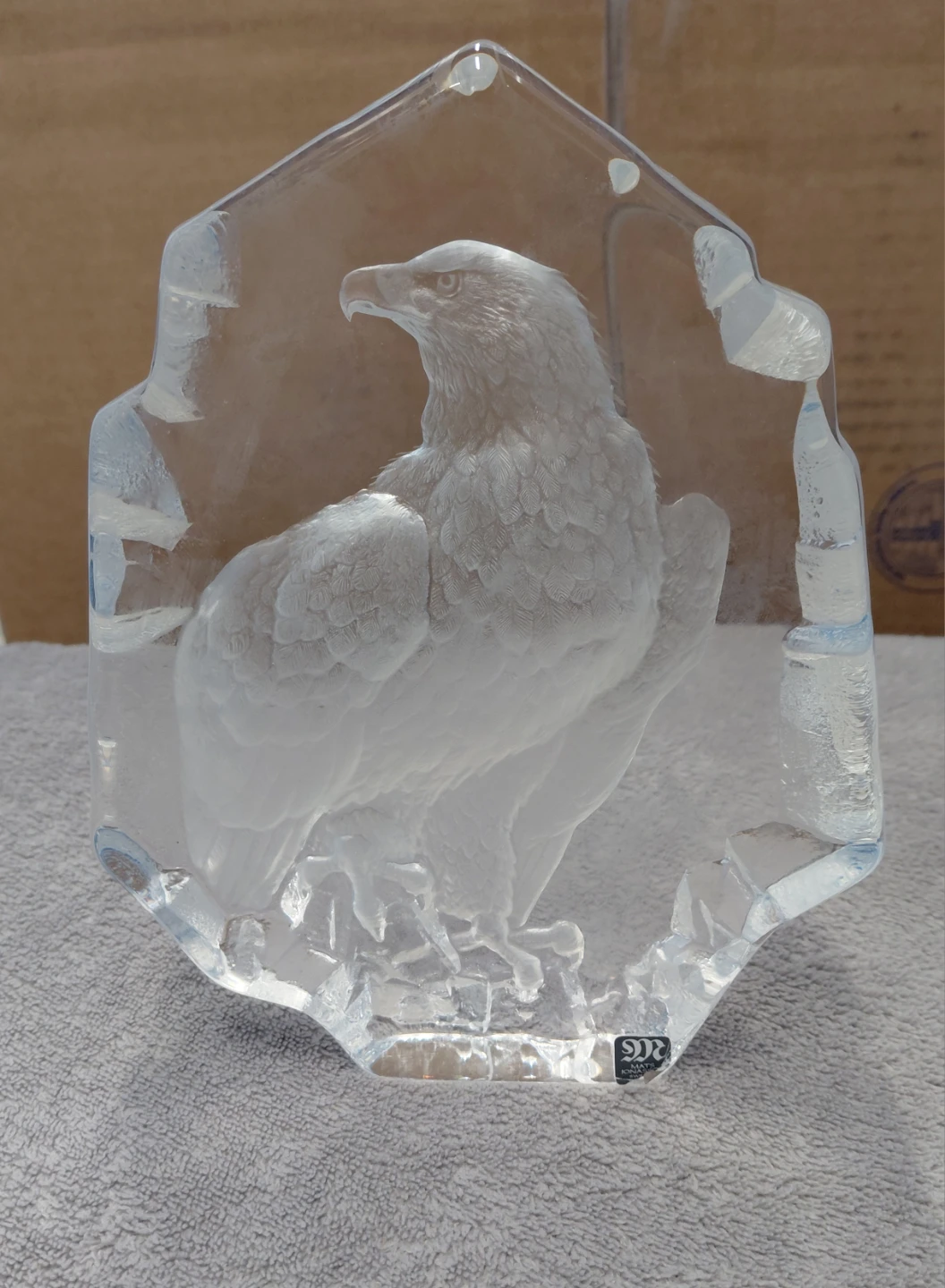 Eagle Art Glass Sculpture by Mats Jonasson