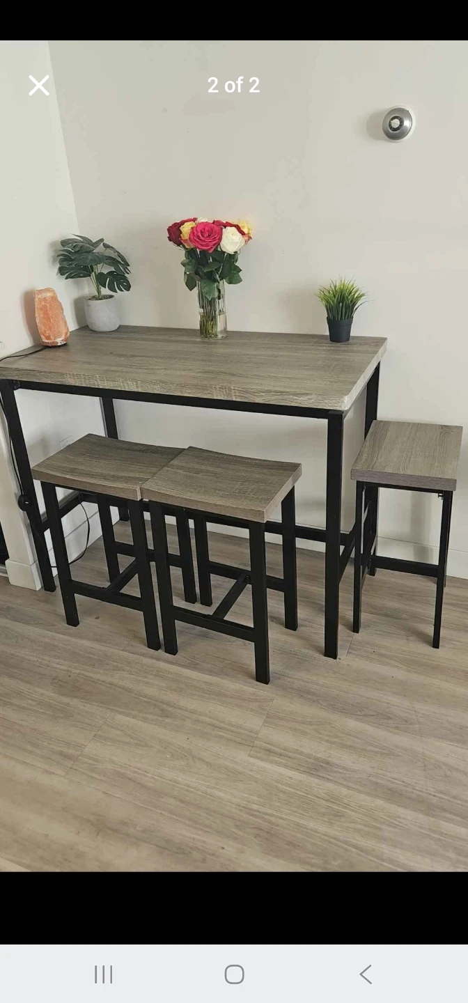 Bar Table and 4 Stool Set