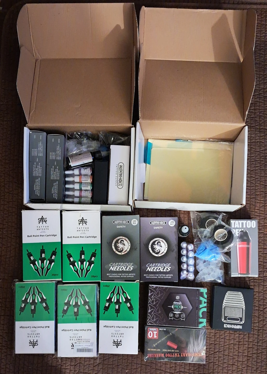 Tattoo Supply Lot: Cartridge Needles & Ball Point Pen Cartridges