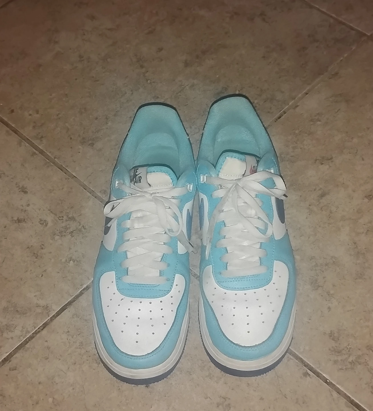Nike Air Force 1 Blue and White Sneakers - photo 3