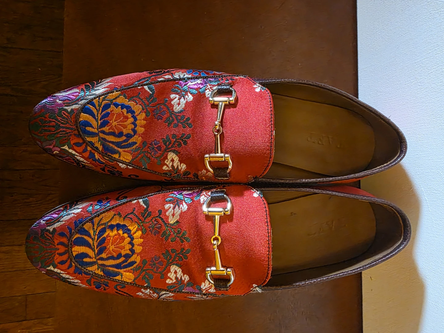 Mens Taft Red Floral Embroidered Loafers with Horsebit Detail - photo 2