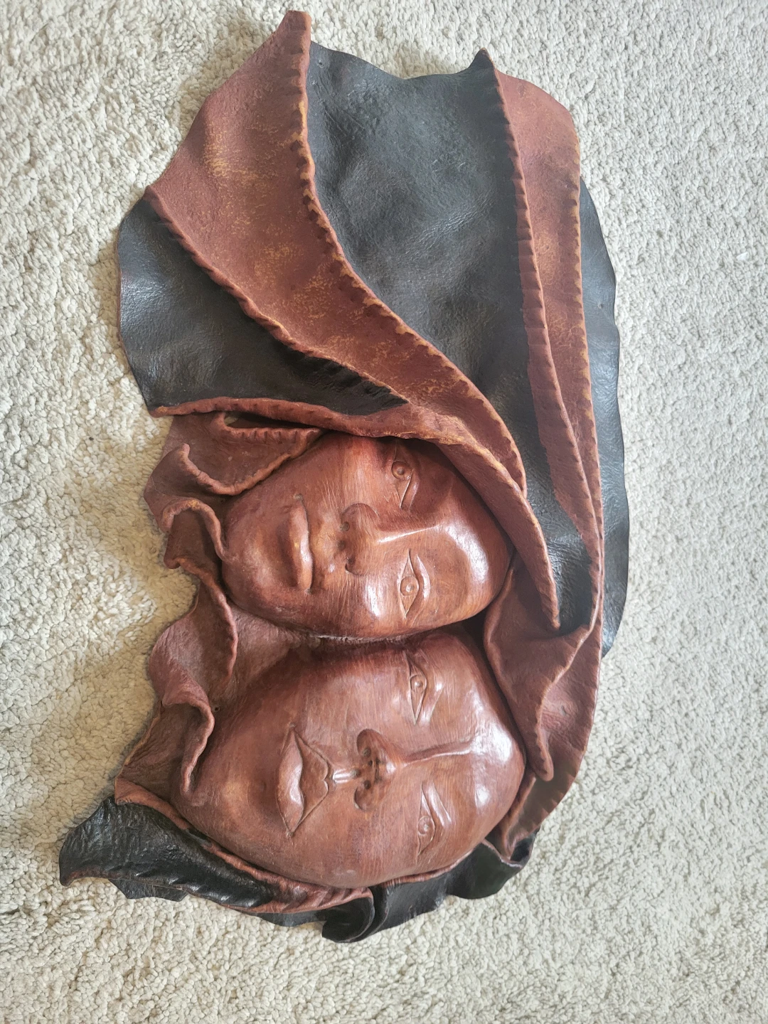 Leather Wall Hanging - Double Face Art
