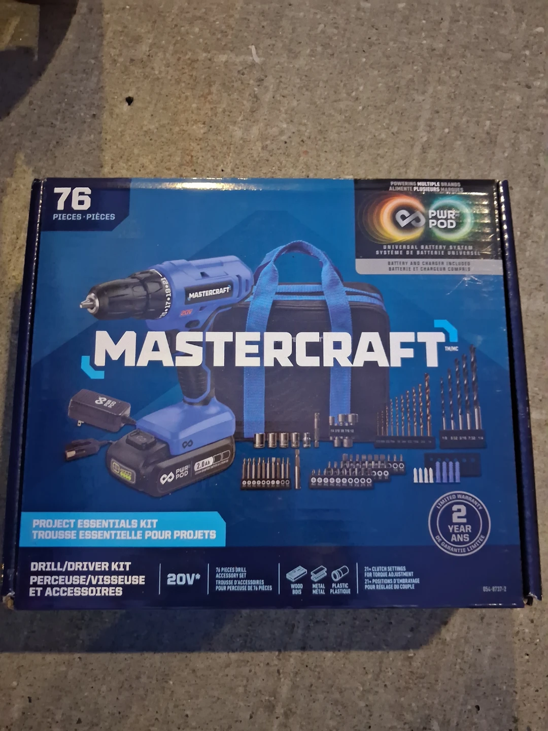 Mastercraft 76-Piece Drill/Driver Project Essentials Kit