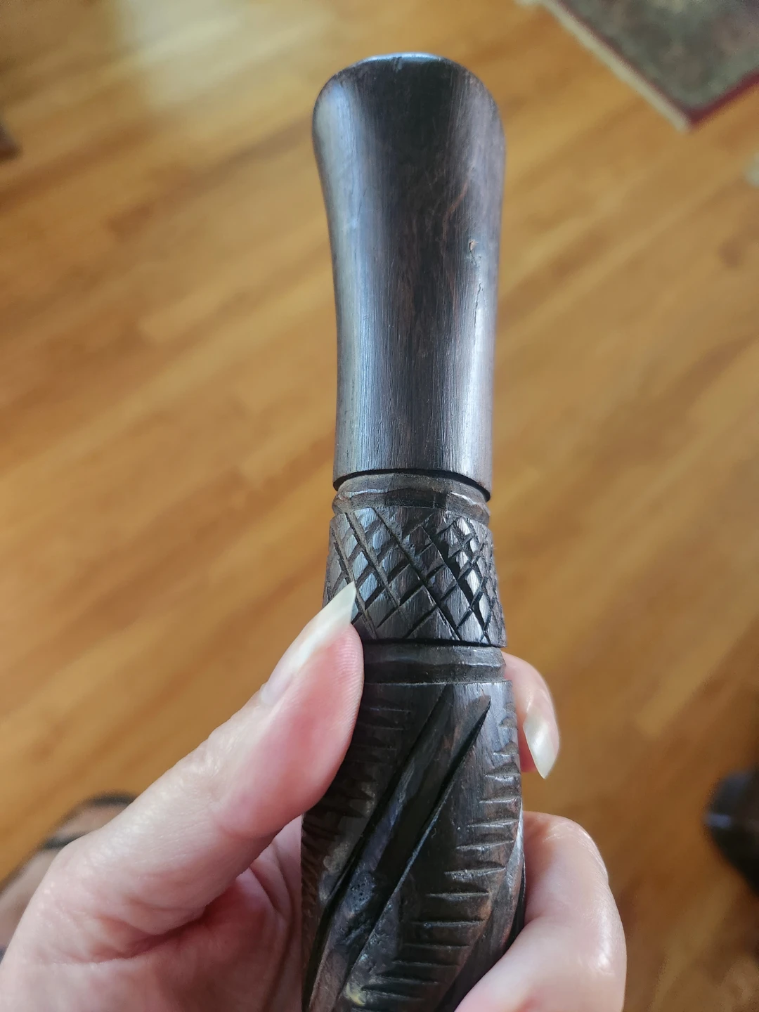 Hand Carved African Wood Cane - photo 4