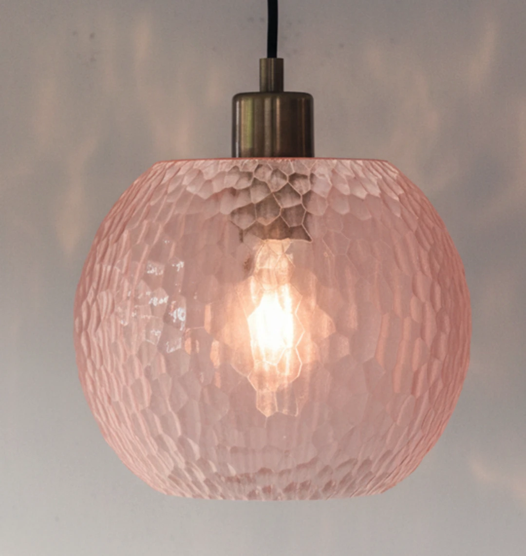 BNIB Hammered Design Lamp Shade 6.0 Pendant Light - Pink - photo 2