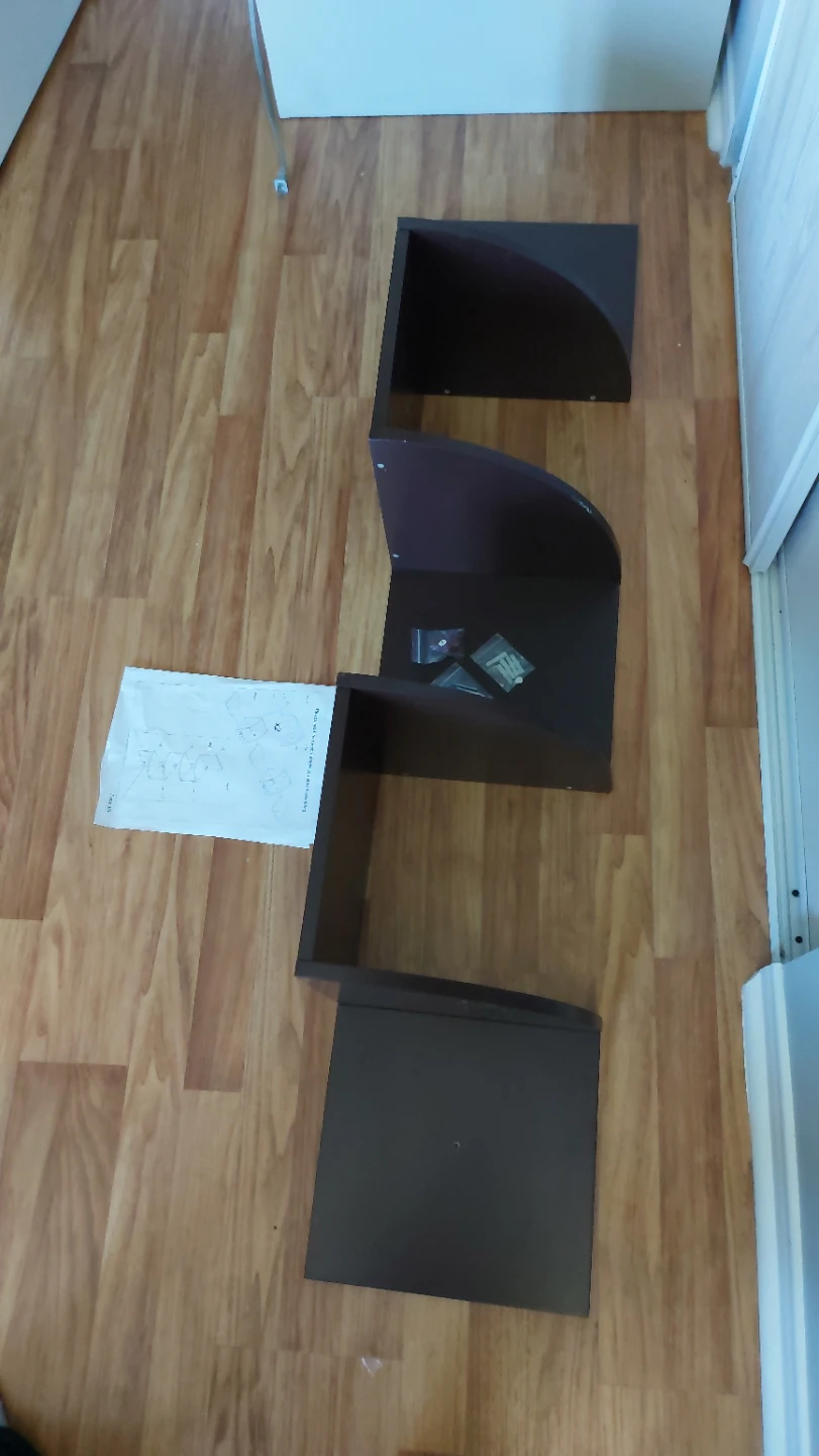 New (just assembled) Dark Brown 5-Tier Corner Wall Shelf