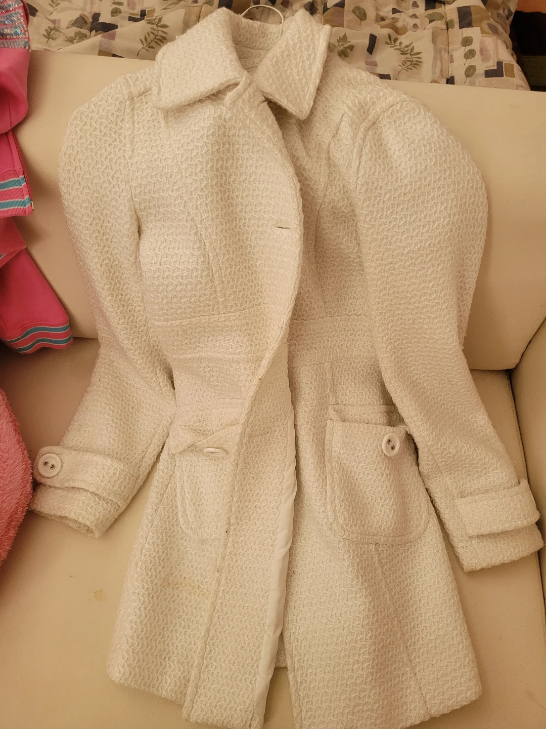 White Textured Coat