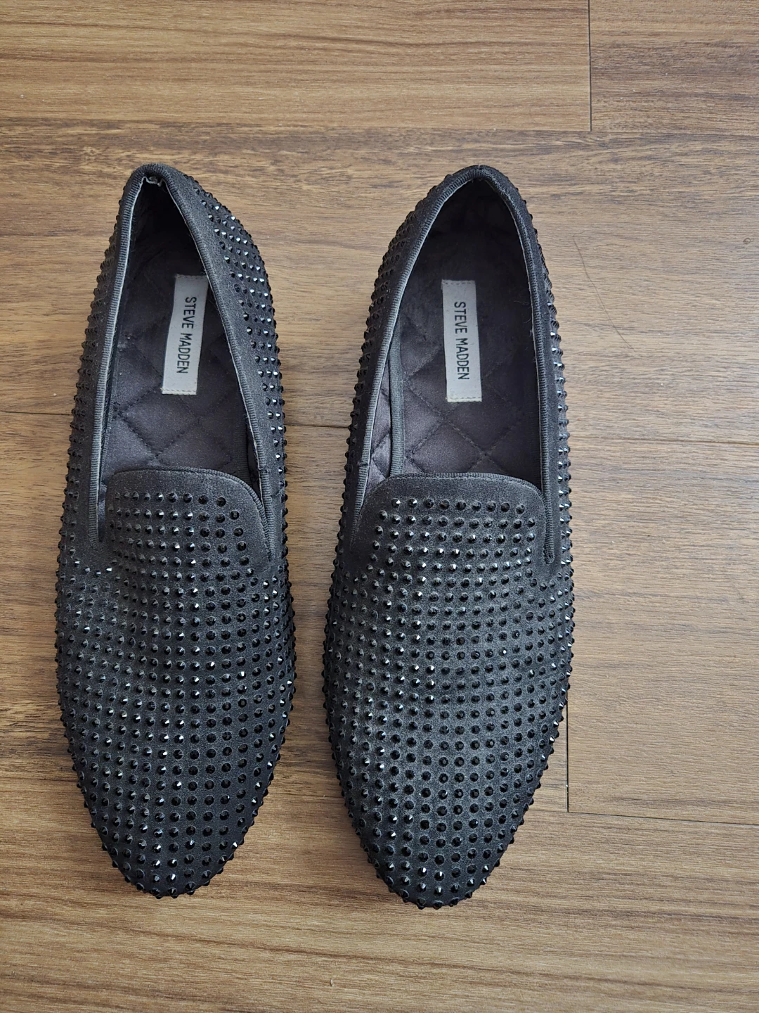 Steve Madden black studded loafers