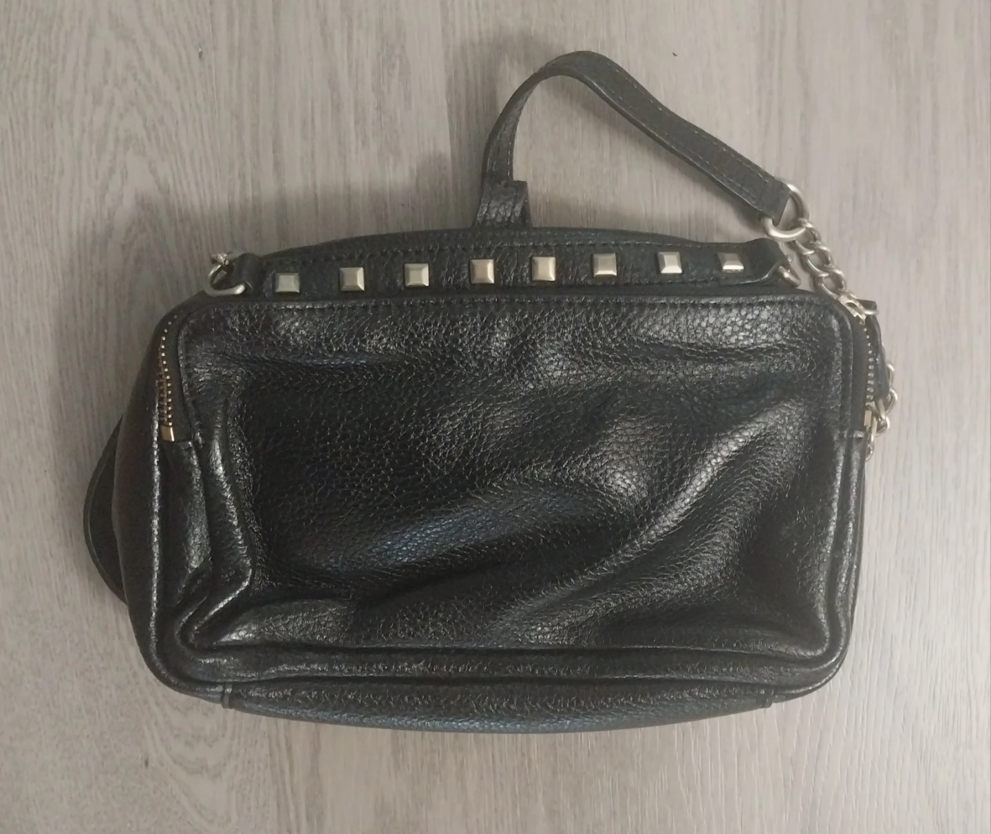 Anne Klein Black Leather Crossbody Bag with Studs - photo 2