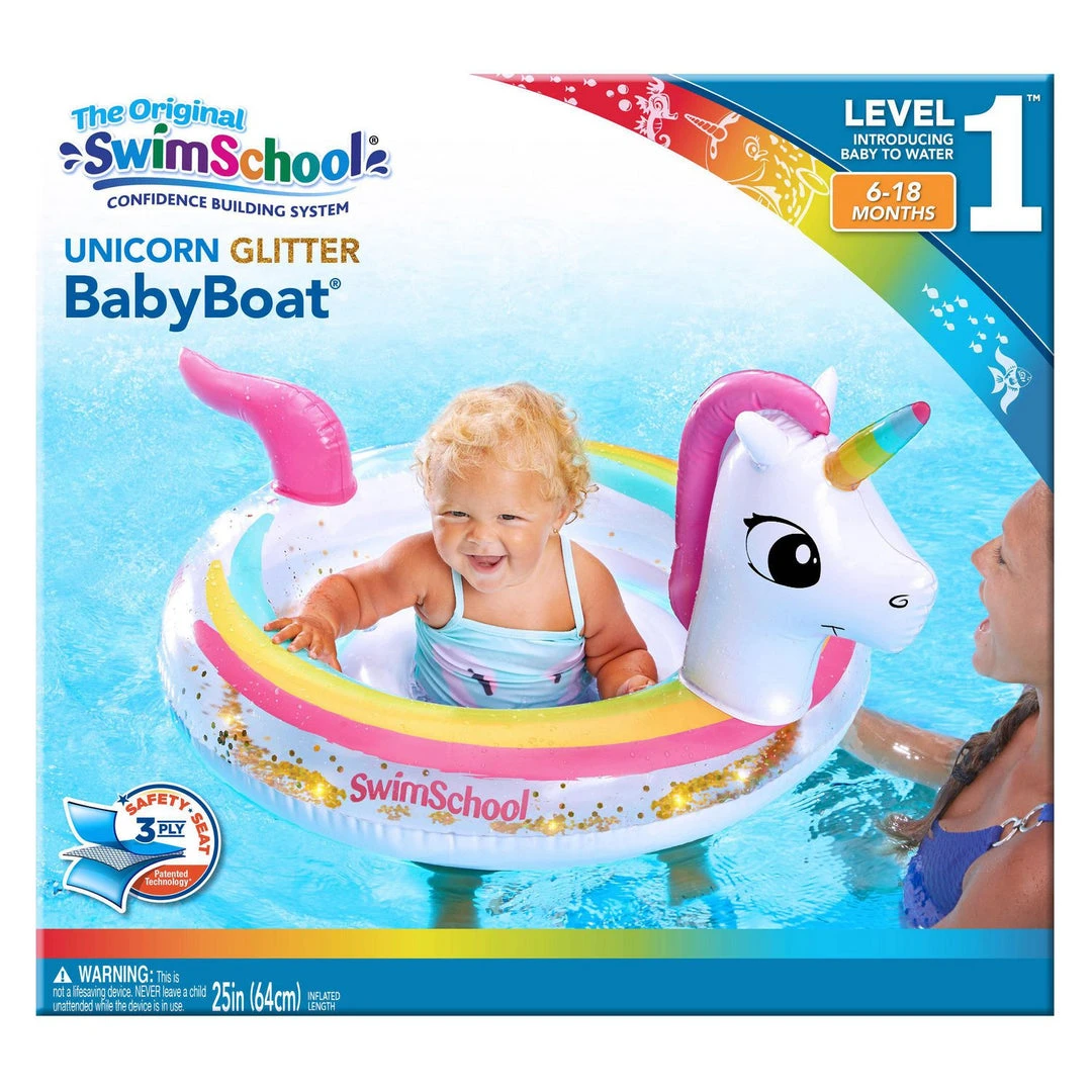 SwimSchool Unicorn Glitter BabyBoat Baby Float