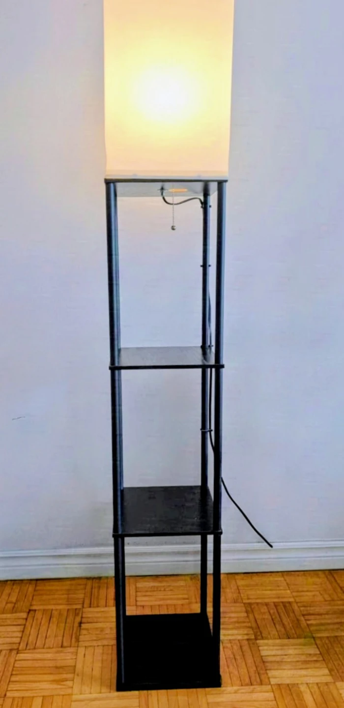 Floor Lamp with Shelves, Modern Square Shelf Lamp -3 Layer - photo 4