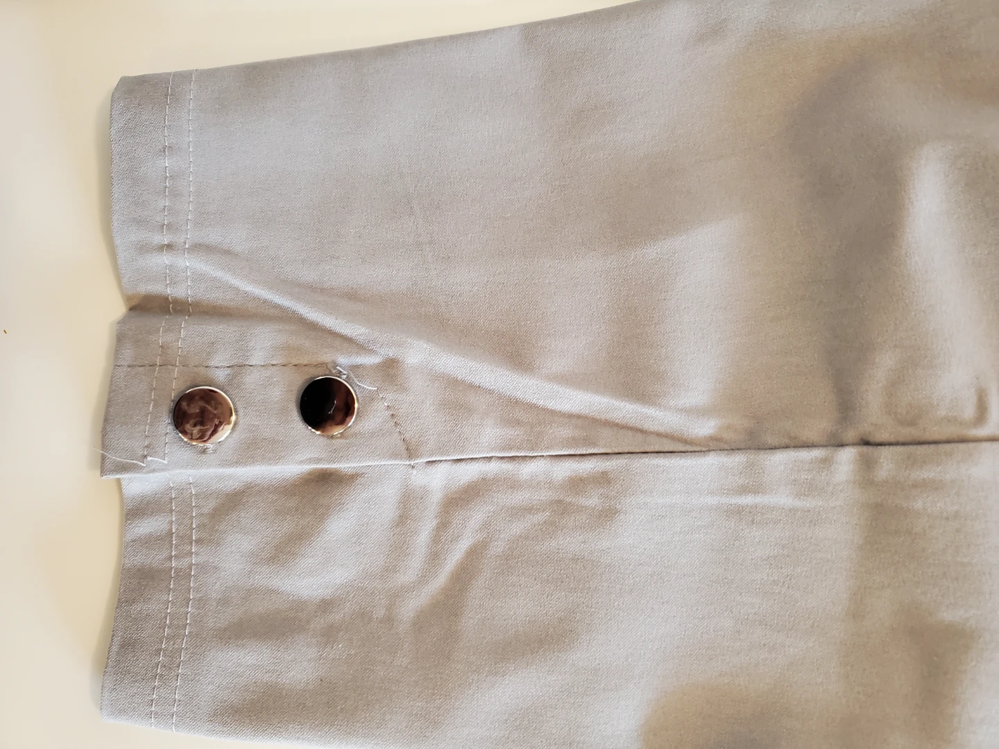 Plus Size Lily Morgan Light Gray Capri Pants w/Button Detail - photo 2