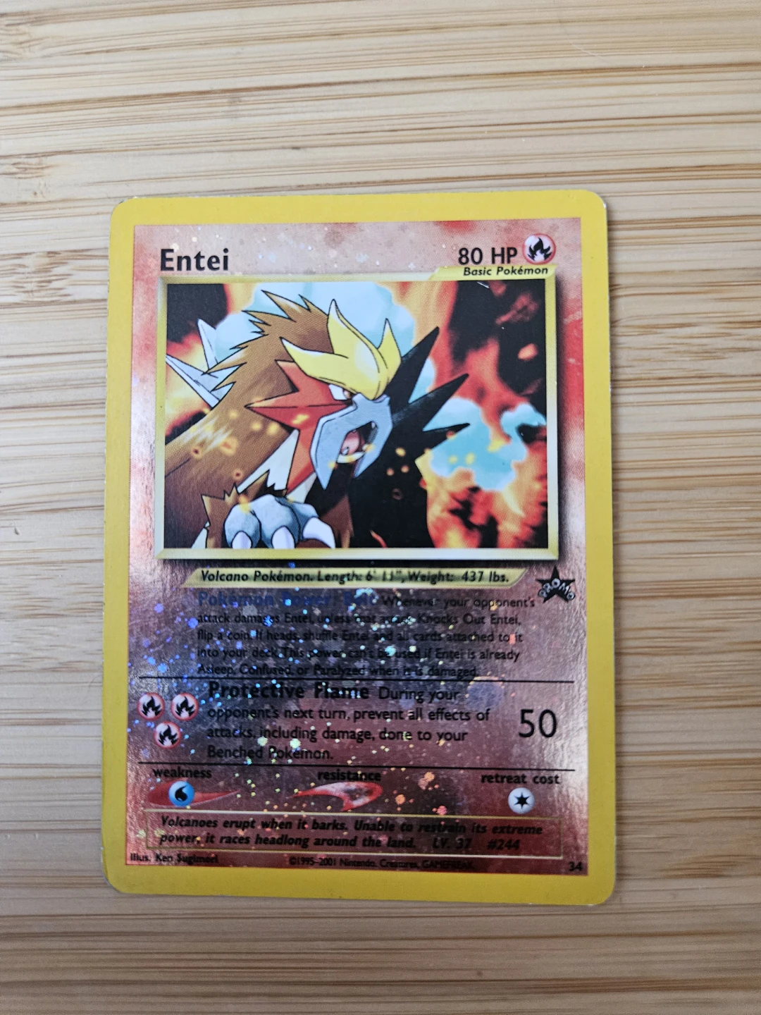 Pokémon Entei – WOTC Black Star Promo – Reverse Holo – Vintage - photo 2