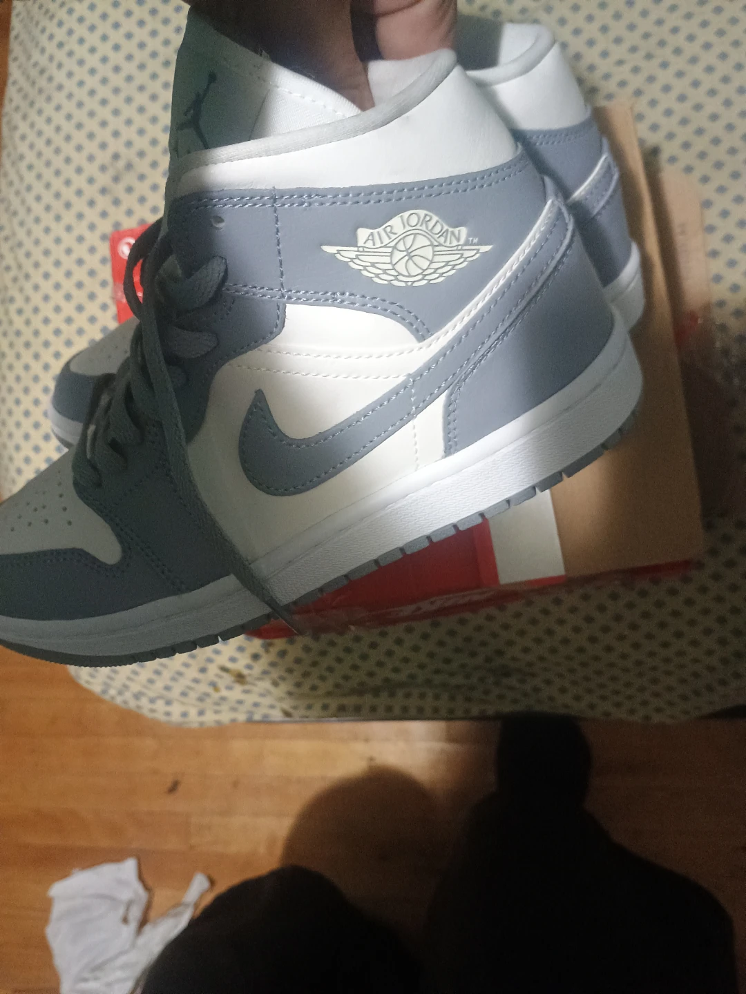 Jordan Air Jordan 1 Mid "White/Stealth Grey" Sneakers