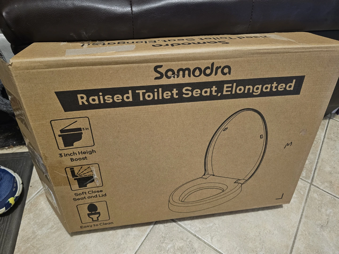 Samodra Raised Toilet Seat, Elongated, 3 Inch Height Boost