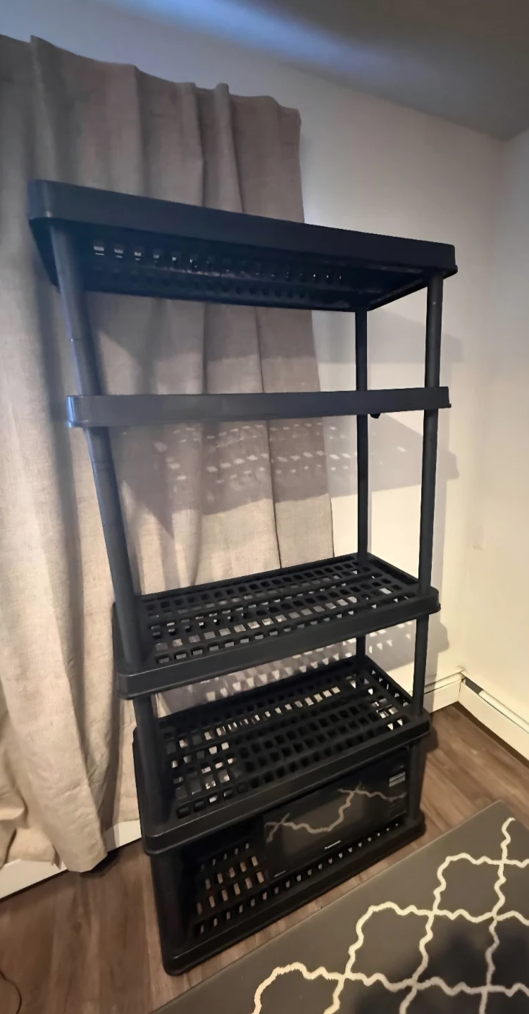 Two, Black 5-Tier Plastic Shelving Units - photo 2