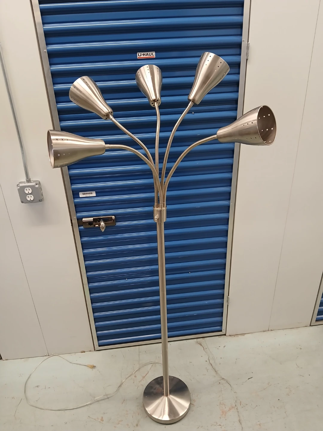 Floor Lamp brushed steel 5 adjustable lights brightness - photo 5