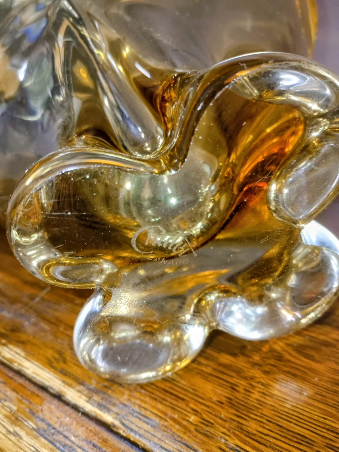 Vintage Golden Brown Chalet Glass Decor Art Glass 18”