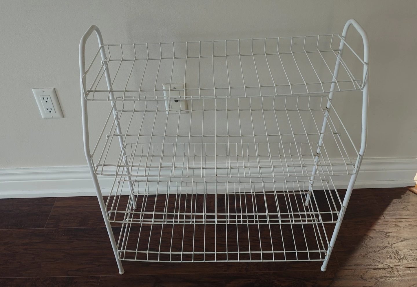 4-Tier White Wire Shelving Unit / Shoe Rack