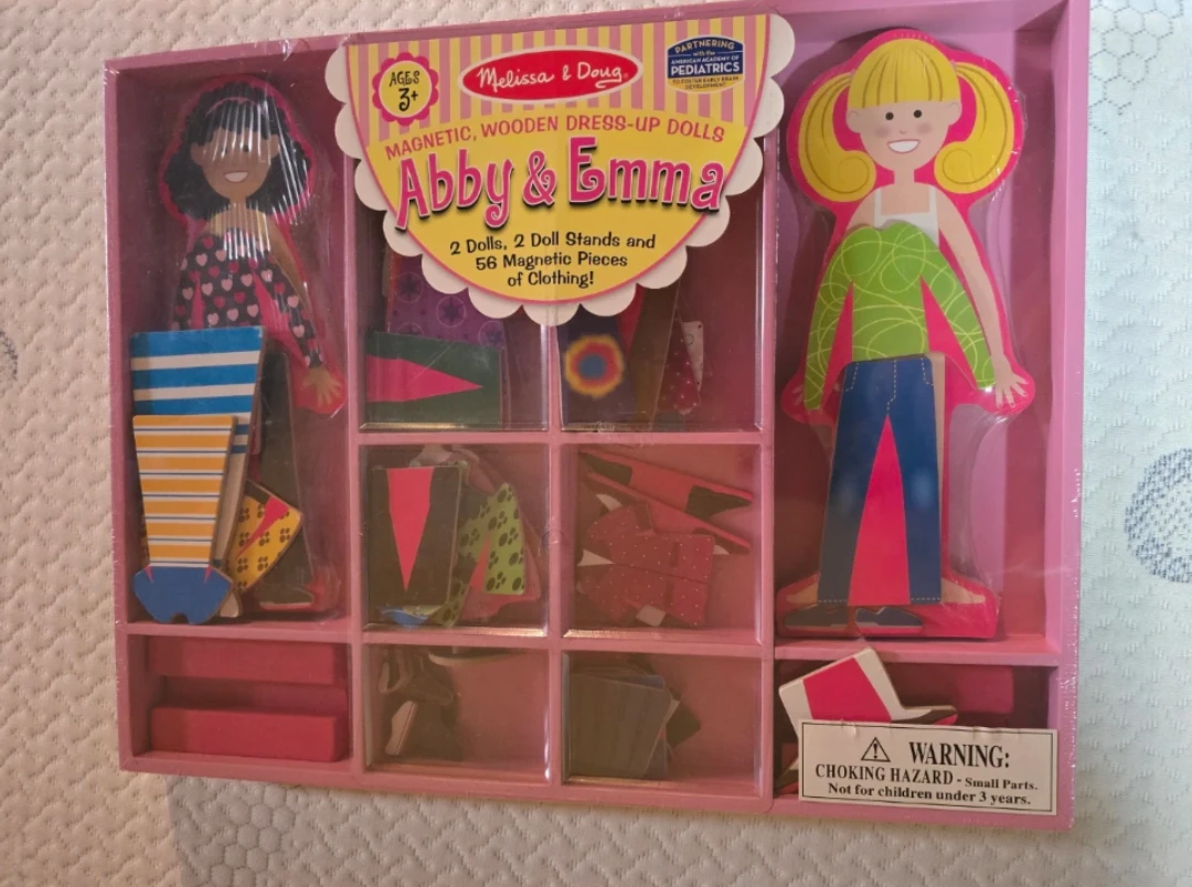 Melissa & Doug Abby & Emma Magnetic Wooden Dress-Up Dolls