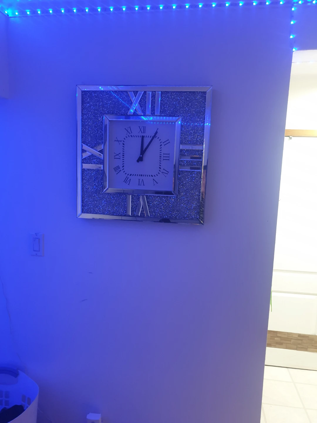 Square Wall Clock with Roman Numerals