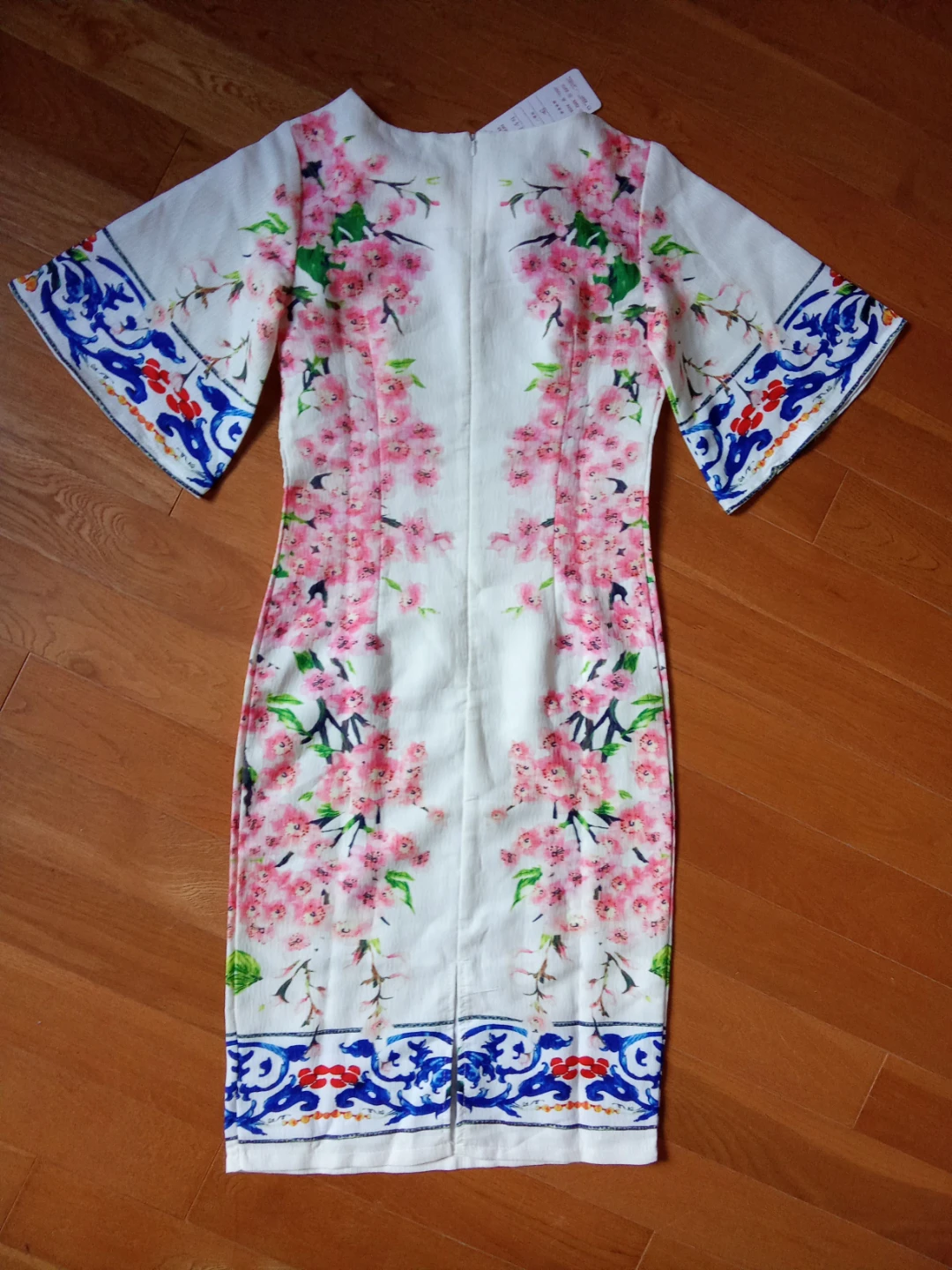 Floral pattern dress with short sleeves Size S