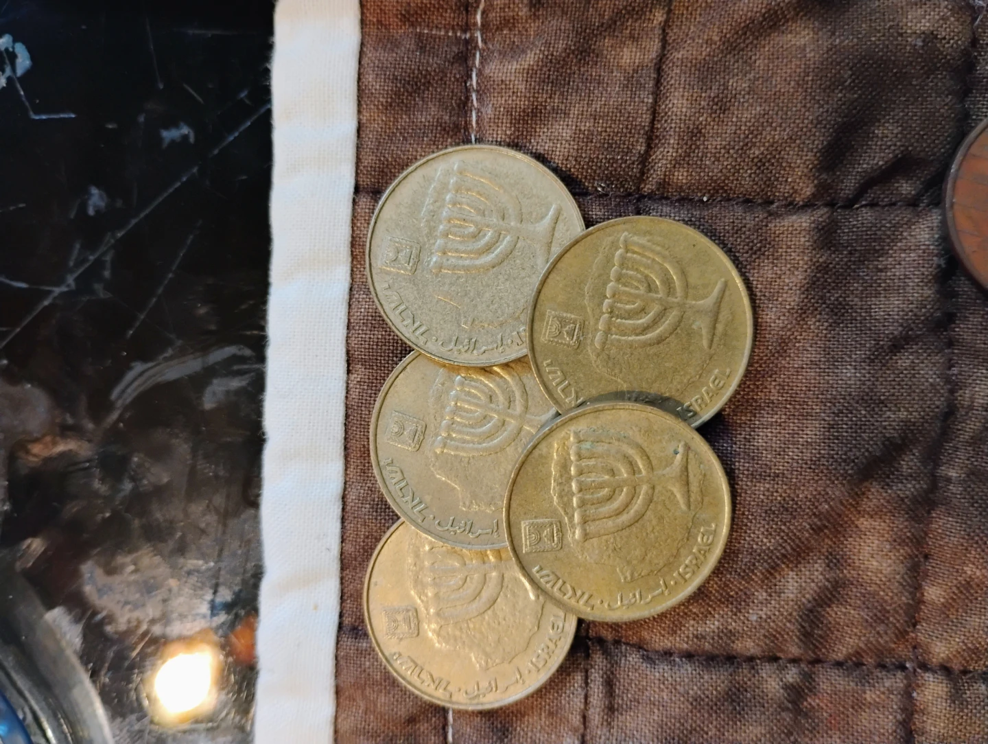 Lot of 5 Israeli 10 Shekel Coins