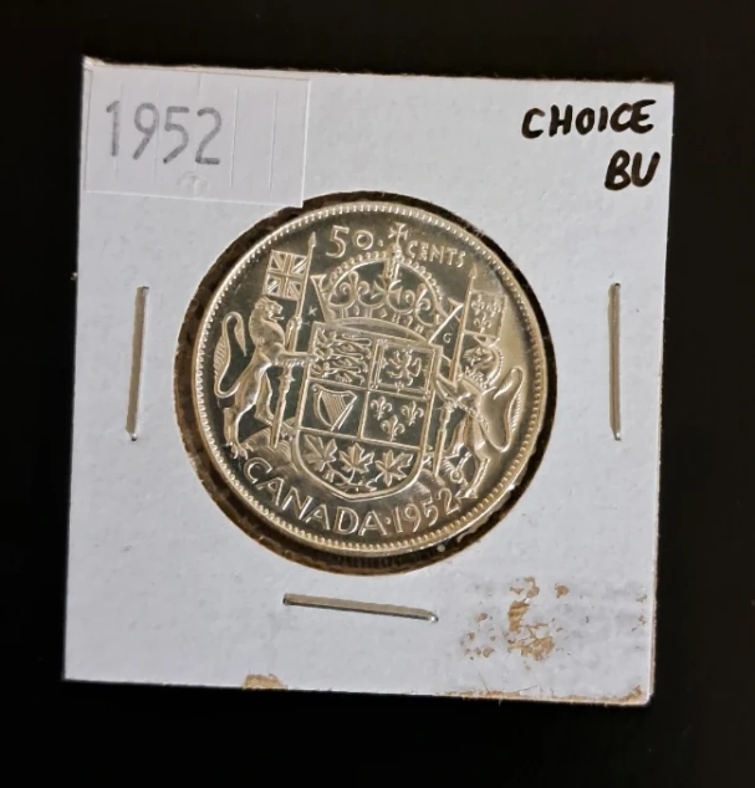 1952 Canada 50 Cent, Silver Coin. High Grade, Choice BU!