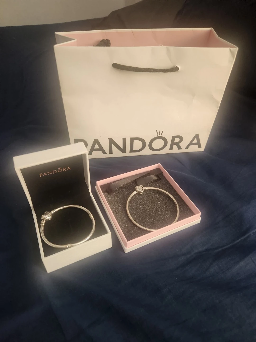 Pandora Silver Charm Bracelet with Heart Clasp